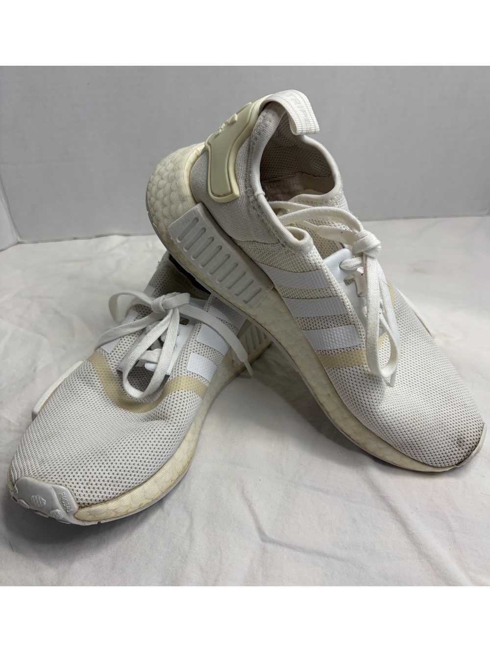 Adidas NMD_R1 BY3030 White Sneakers Women’s 4.5 Boost Running Shoes
